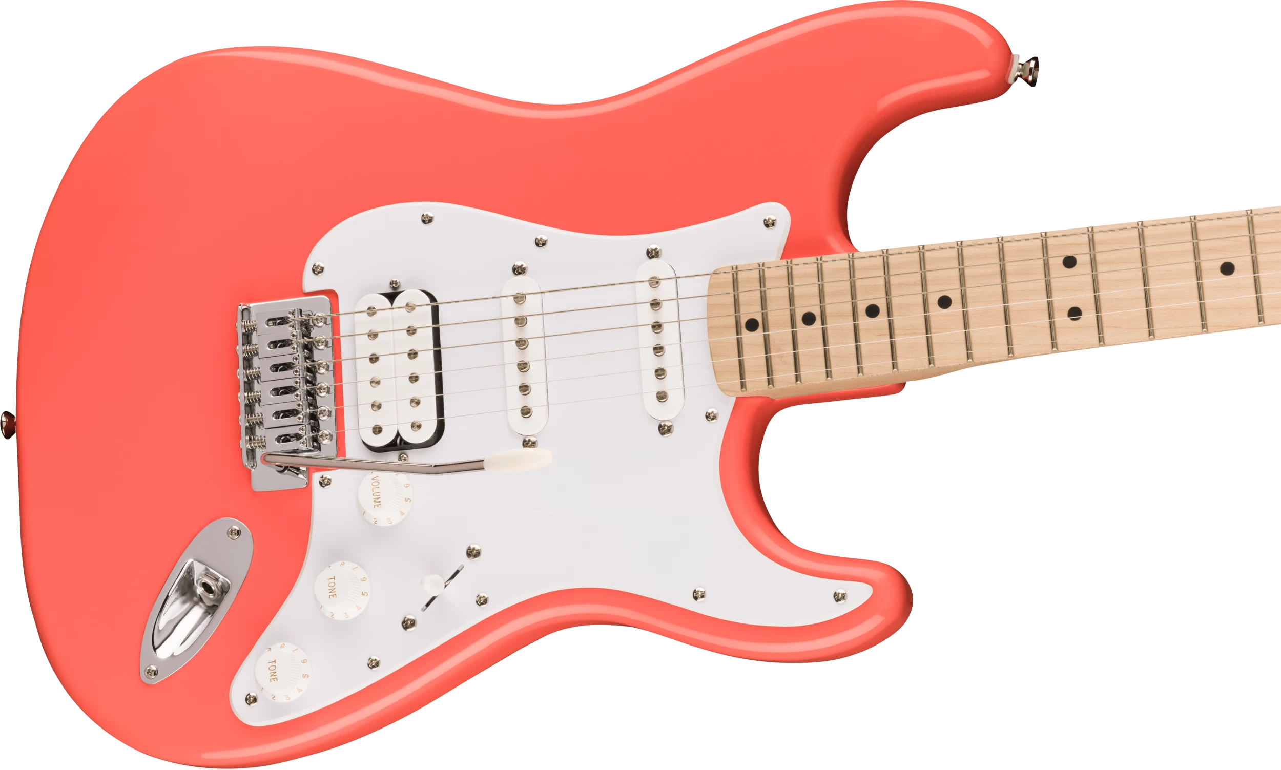 Squier Sonic Stratocaster HSS Electric Guitar In Tahitian Coral 6 Squier Sonic Stratocaster HSS Electric Guitar In Tahitian Coral - Image 6