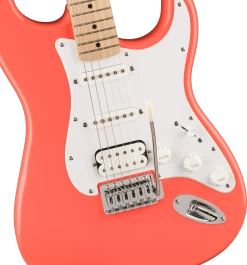 Squier Sonic Stratocaster HSS Electric Guitar In Tahitian Coral 15 Squier Sonic Stratocaster HSS Electric Guitar In Tahitian Coral -Professional Guitar Store 0373202511 Squier Sonic Stratocaster HSS Tahitian Coral Pickups