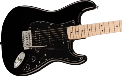 Squier Sonic Stratocaster HSS Electric Guitar In Black 10 Squier Sonic Stratocaster HSS Electric Guitar In Black -Professional Guitar Store 0373203506 Squier Sonic Stratocaster HSS Black Angle