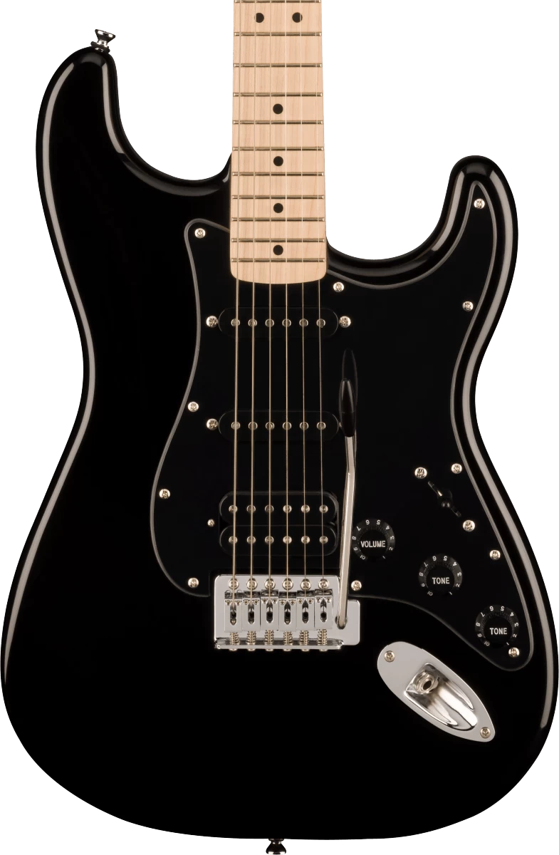 Squier Sonic Stratocaster HSS Electric Guitar In Black 1 Squier Sonic Stratocaster HSS Electric Guitar In Black