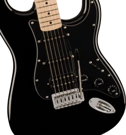 Squier Sonic Stratocaster HSS Electric Guitar In Black 11 Squier Sonic Stratocaster HSS Electric Guitar In Black -Professional Guitar Store 0373203506 Squier Sonic Stratocaster HSS Black Pickups