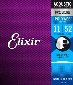 Elixir Polyweb Custom Light 11-52 Acoustic Strings