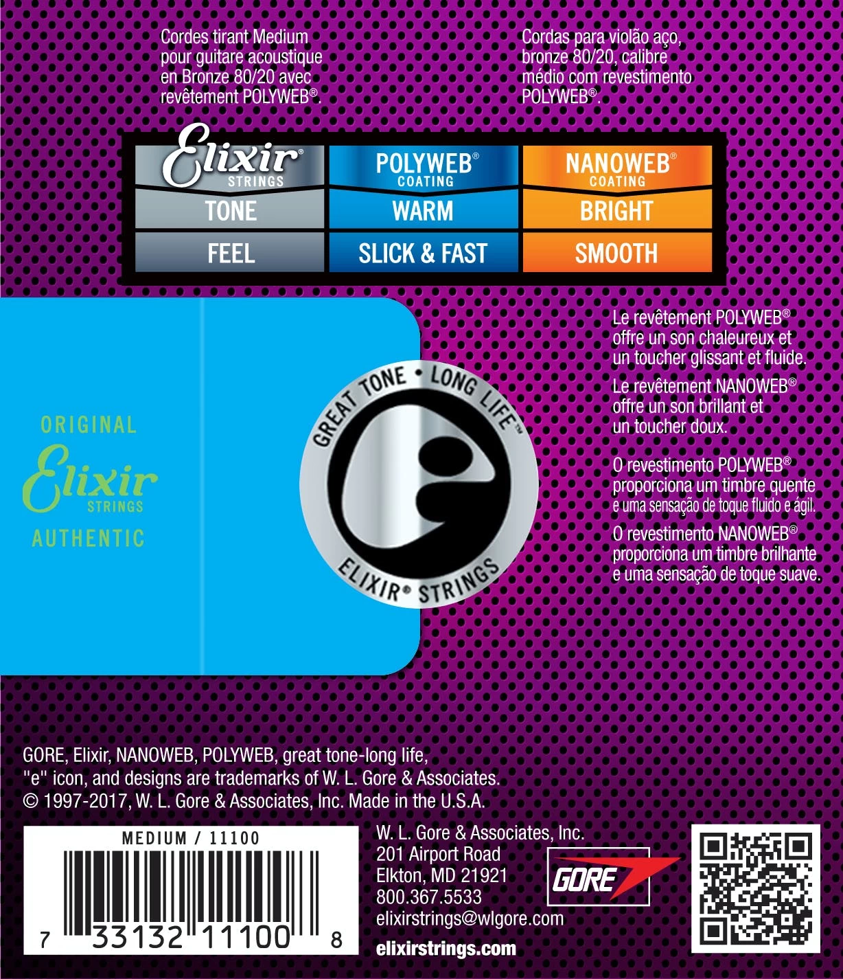 Elixir Polyweb Medium 13-56 Acoustic Strings 4 Elixir Polyweb Medium 13-56 Acoustic Strings - Image 4