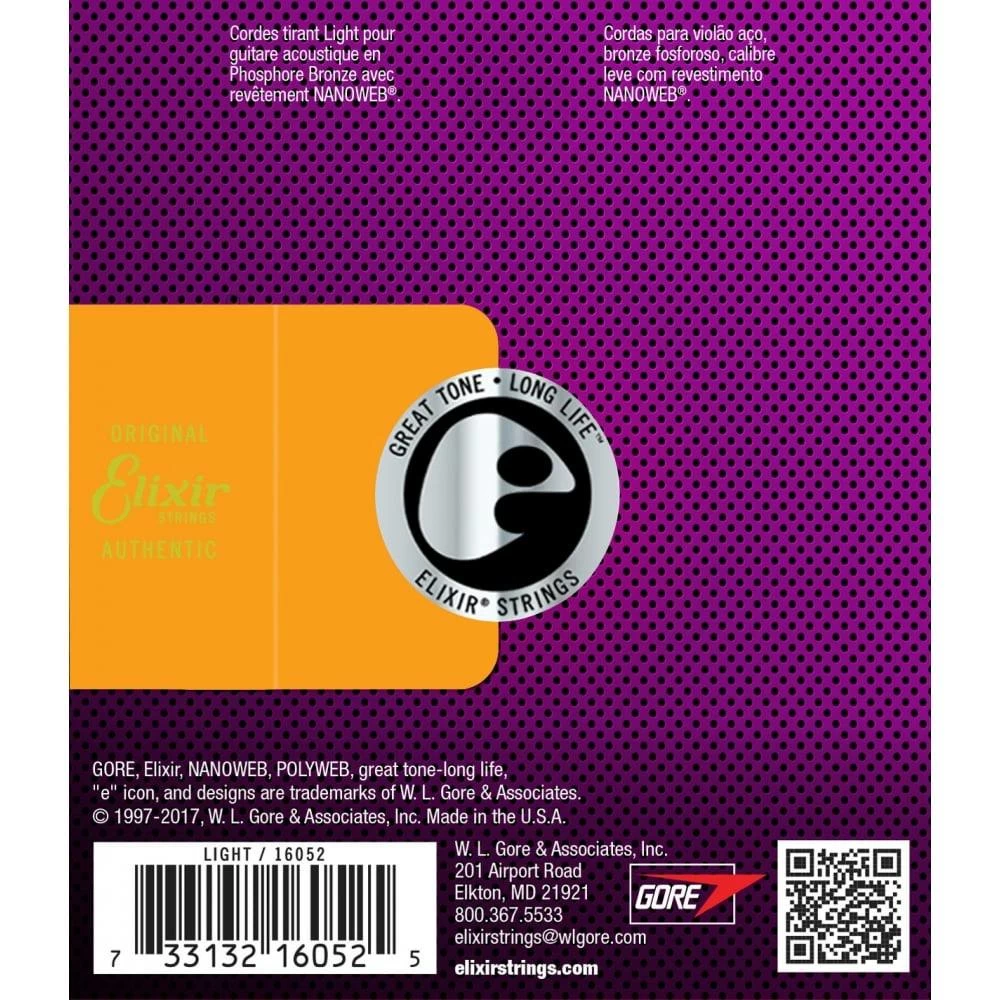 Elixir Acoustic Nanoweb Phosphor Bronze Light 12-53 2 Elixir Acoustic Nanoweb Phosphor Bronze Light 12-53 - Image 2