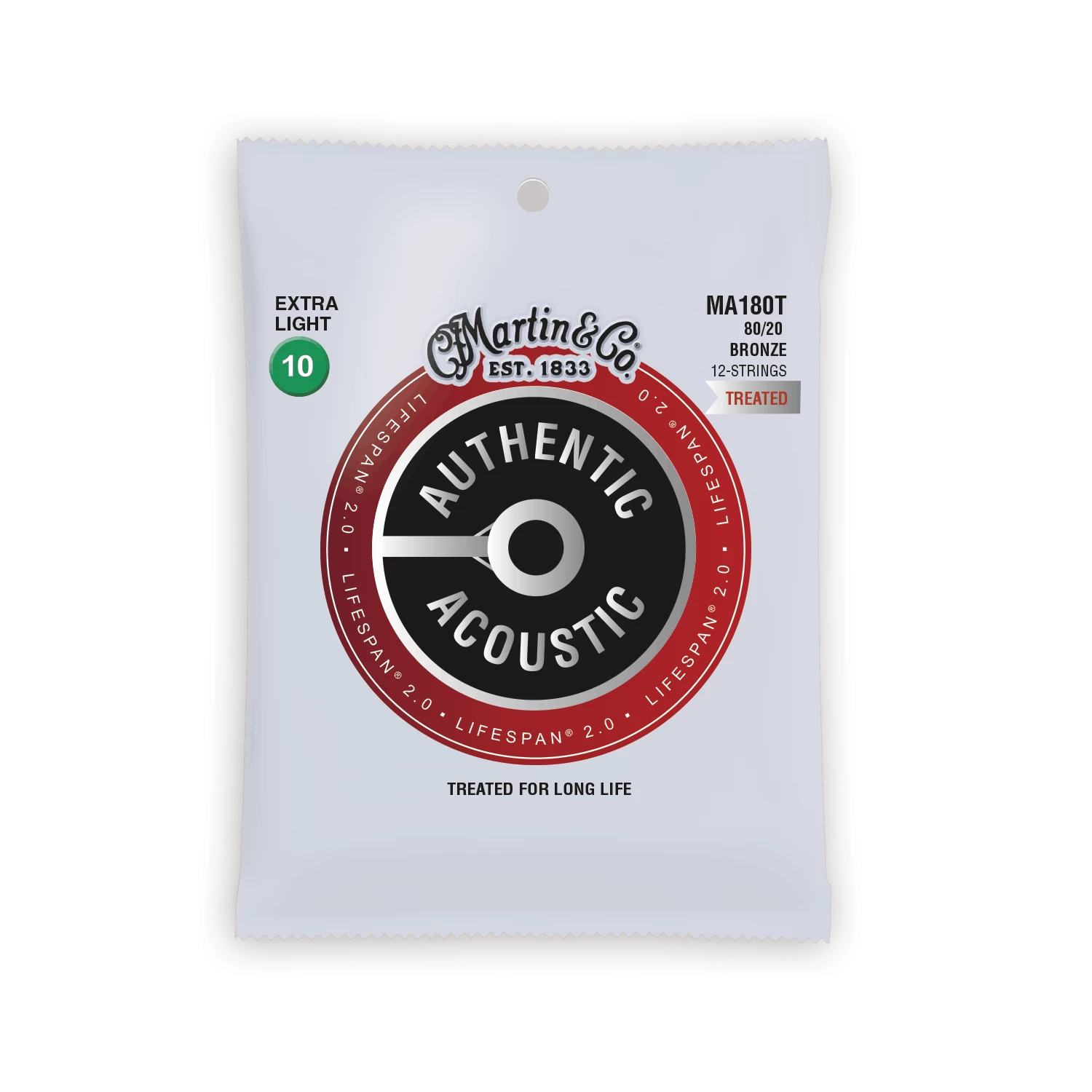 Martin Authentic Acoustic LifeSpan 2.0 80/20 Bronze 12 String Extra Light 10 - 47 1 Martin Authentic Acoustic LifeSpan 2.0 80/20 Bronze 12 String Extra Light 10 - 47