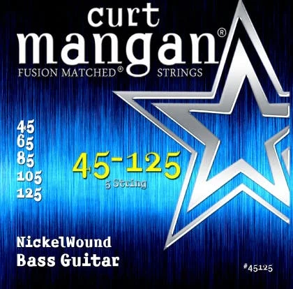 Curt Mangan Strings 45-125 Nickel Wound 5-String Bass Strings 1 Curt Mangan Strings 45-125 Nickel Wound 5-String Bass Strings