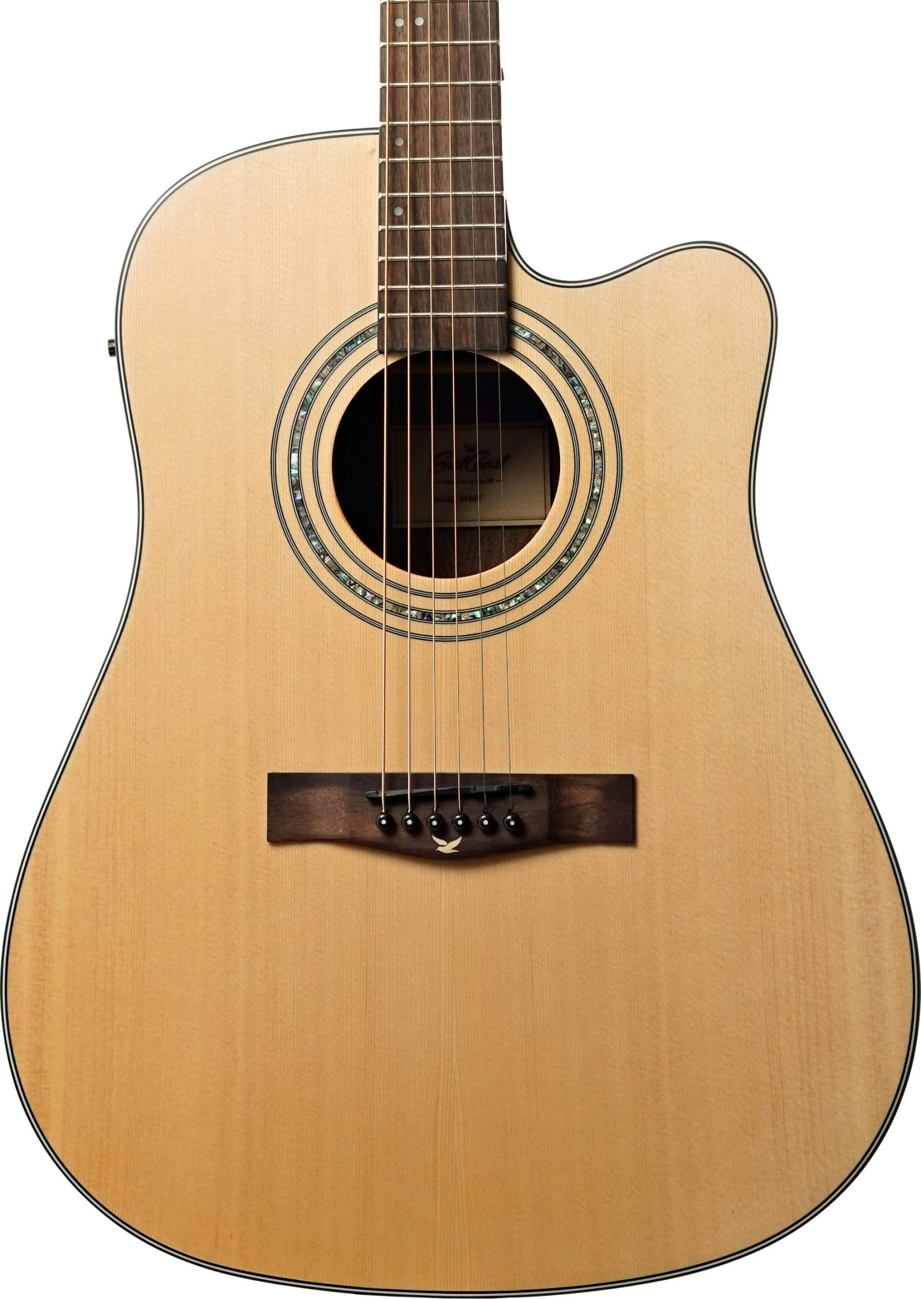 EastCoast D1SCE Dreadnought Electro-Acoustic Guitar With Cutaway & Solid Top In Natural 1 EastCoast D1SCE Dreadnought Electro-Acoustic Guitar With Cutaway & Solid Top In Natural