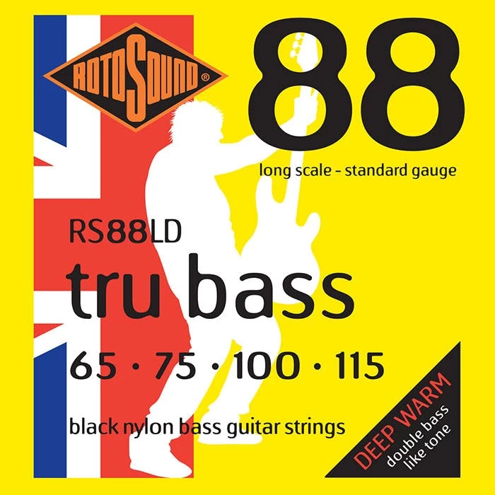 Rotosound RS88LD Black Nylon Flatwound Bass Guitar Strings - 65, 75, 100, 115 1 Rotosound RS88LD Black Nylon Flatwound Bass Guitar Strings - 65, 75, 100, 115
