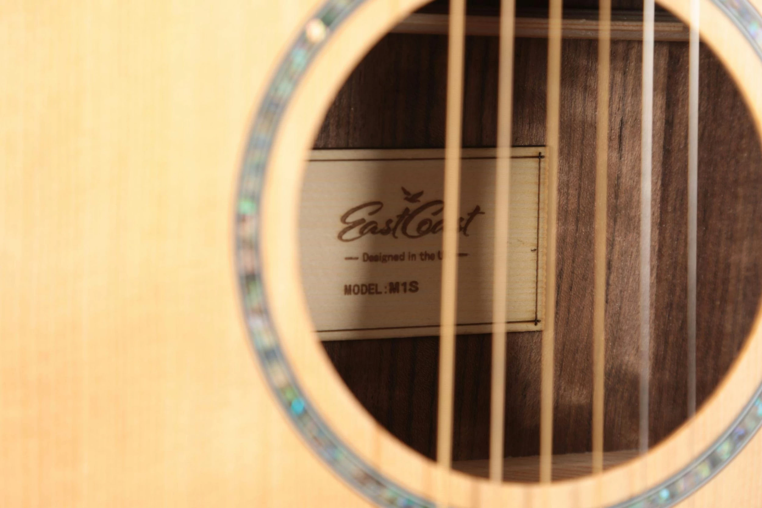 EastCoast M1S Travel Acoustic Guitar In Natural Satin 5 EastCoast M1S Travel Acoustic Guitar In Natural Satin - Image 5