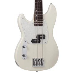 Schecter Banshee Left Handed Short Scale Bass In Olympic White