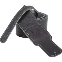Boss 3 Inch Black Premium Leather Guitar Strap