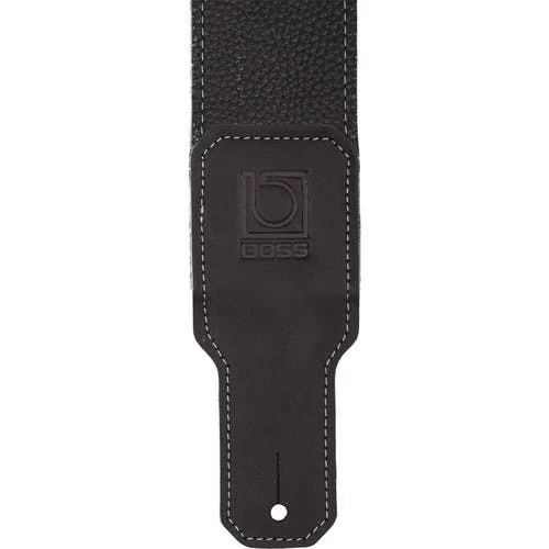 Boss 3 Inch Black Premium Leather Guitar Strap 2 Boss 3 Inch Black Premium Leather Guitar Strap - Image 2