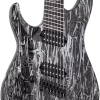 Schecter C-7 Multiscale Silver Mountain In Black/Silver Left Handed