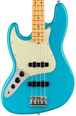 Fender American Professional II Jazz Bass Left Handed In Miami Blue With Maple Fingerboard