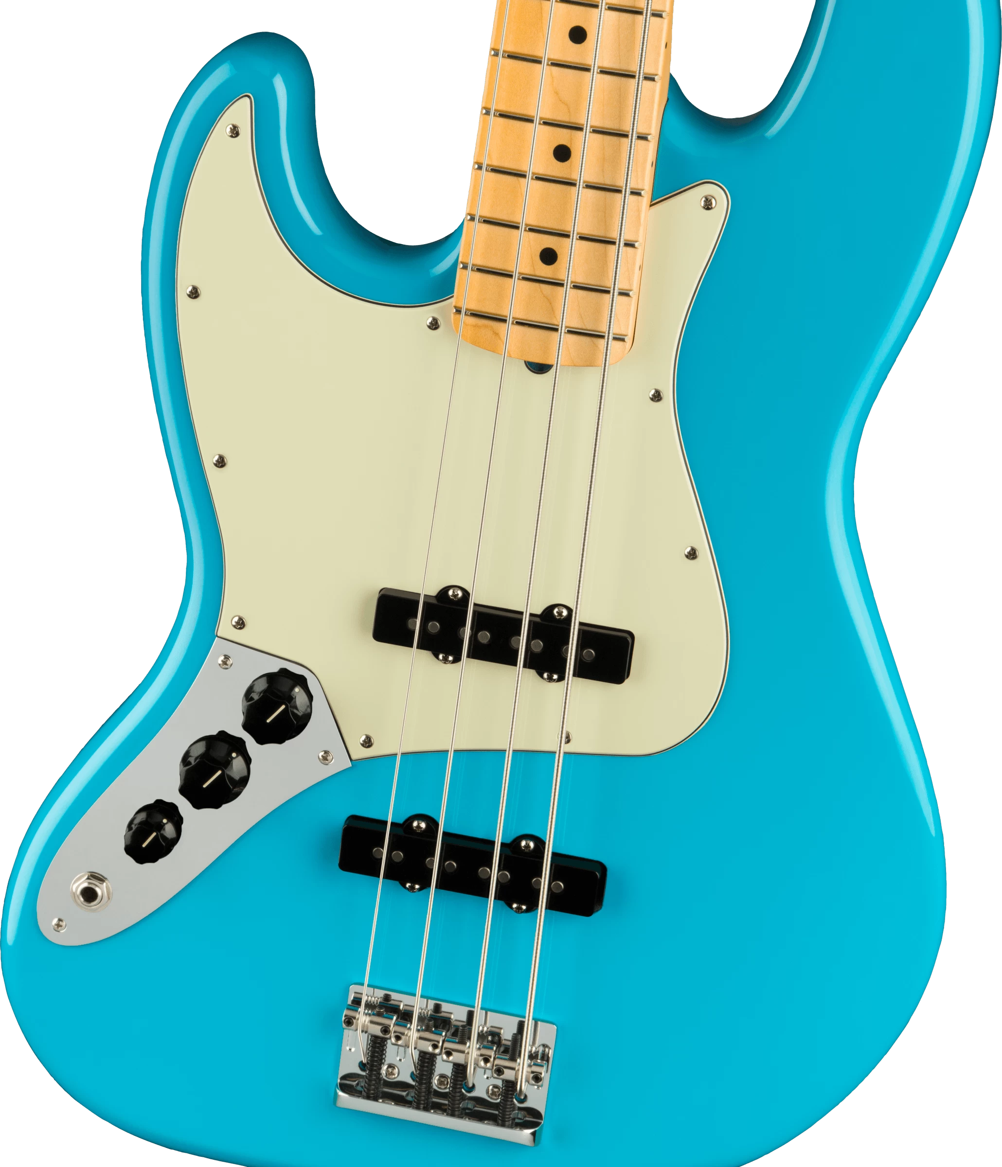 Fender American Professional II Jazz Bass Left Handed In Miami Blue With Maple Fingerboard 4 Fender American Professional II Jazz Bass Left Handed In Miami Blue With Maple Fingerboard - Image 4