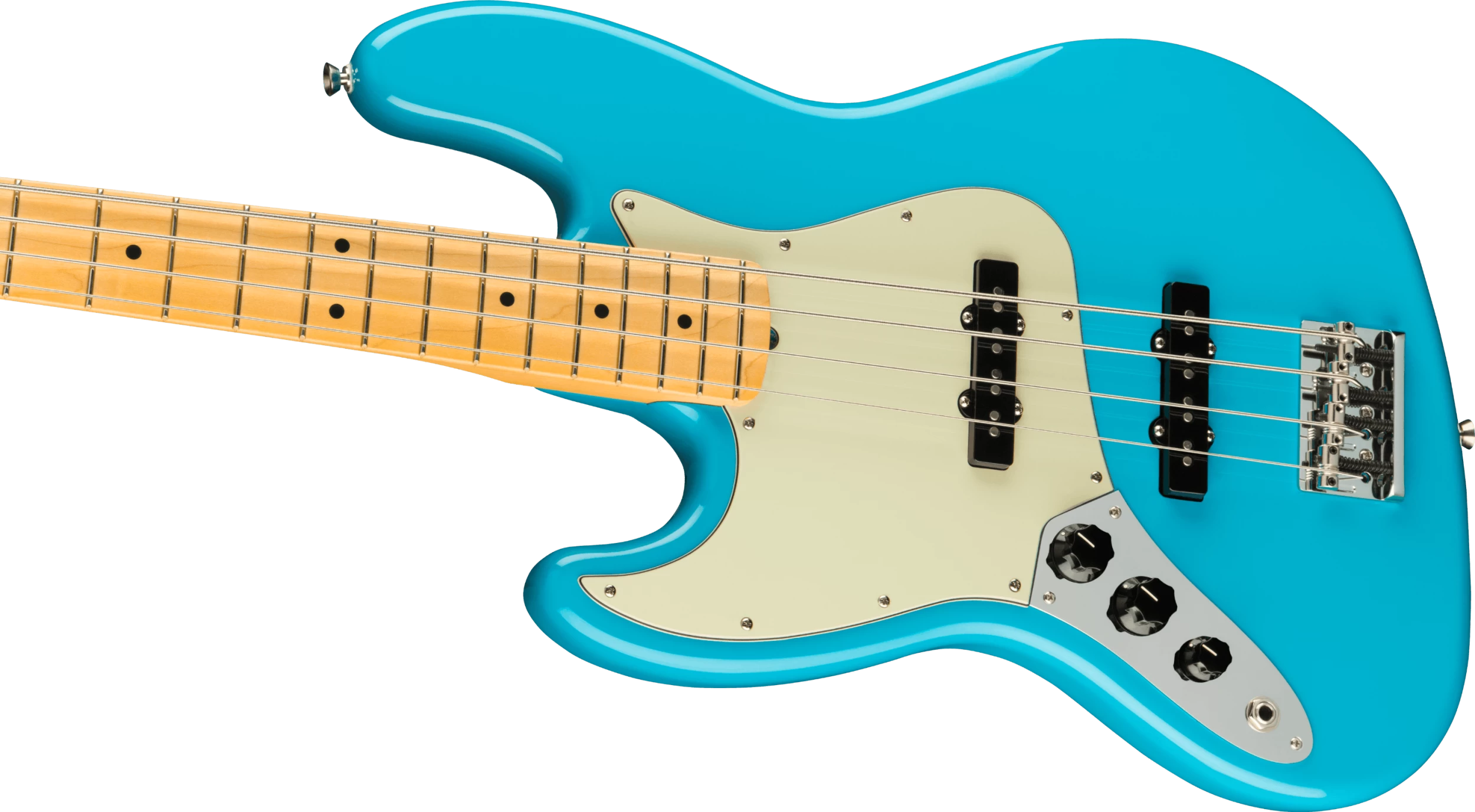 Fender American Professional II Jazz Bass Left Handed In Miami Blue With Maple Fingerboard 5 Fender American Professional II Jazz Bass Left Handed In Miami Blue With Maple Fingerboard - Image 5