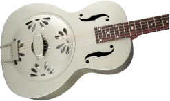 Gretsch G9201 Honey Dipper Round-Neck Brass Body Resonator Guitar -Professional Guitar Store 416431 Gretsch G9201 Honey Dipper Round Neck Brass Body Resonator Guitar Angle