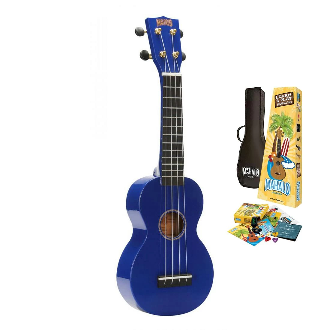 Mahalo Rainbow Ukulele MR1 In Blue With Essentials Pack 1 Mahalo Rainbow Ukulele MR1 In Blue With Essentials Pack