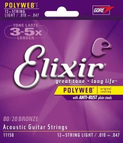 Elixir Polyweb Light 10-47 12 String Acoustic Guitar