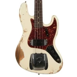 Fender Custom Shop 64 Jazz Bass Heavy Relic In Aged Olympic White