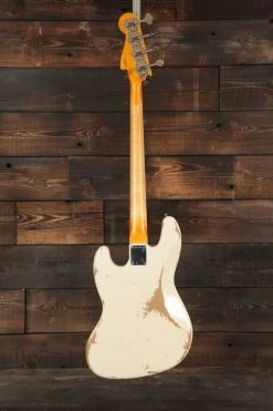 Fender Custom Shop 64 Jazz Bass Heavy Relic In Aged Olympic White -Professional Guitar Store 422755 R1047702028429