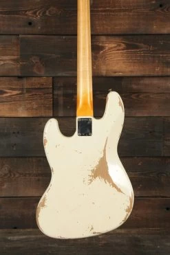 Fender Custom Shop 64 Jazz Bass Heavy Relic In Aged Olympic White -Professional Guitar Store 422756 R1047702028529