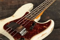 Fender Custom Shop 64 Jazz Bass Heavy Relic In Aged Olympic White -Professional Guitar Store 422758 R10477020281129