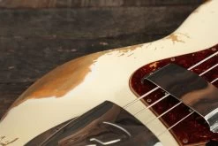 Fender Custom Shop 64 Jazz Bass Heavy Relic In Aged Olympic White -Professional Guitar Store 422759 R10477020281229