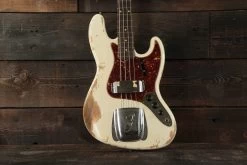 Fender Custom Shop 64 Jazz Bass Heavy Relic In Aged Olympic White -Professional Guitar Store 422767 R10477020282229