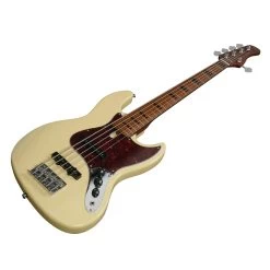 Sire Version 2 Marcus Miller V5 Alder 5-String Bass In Vintage White -Professional Guitar Store 430266 Sire Marcus Miller V5 Alder 5 String Vintage White Angle