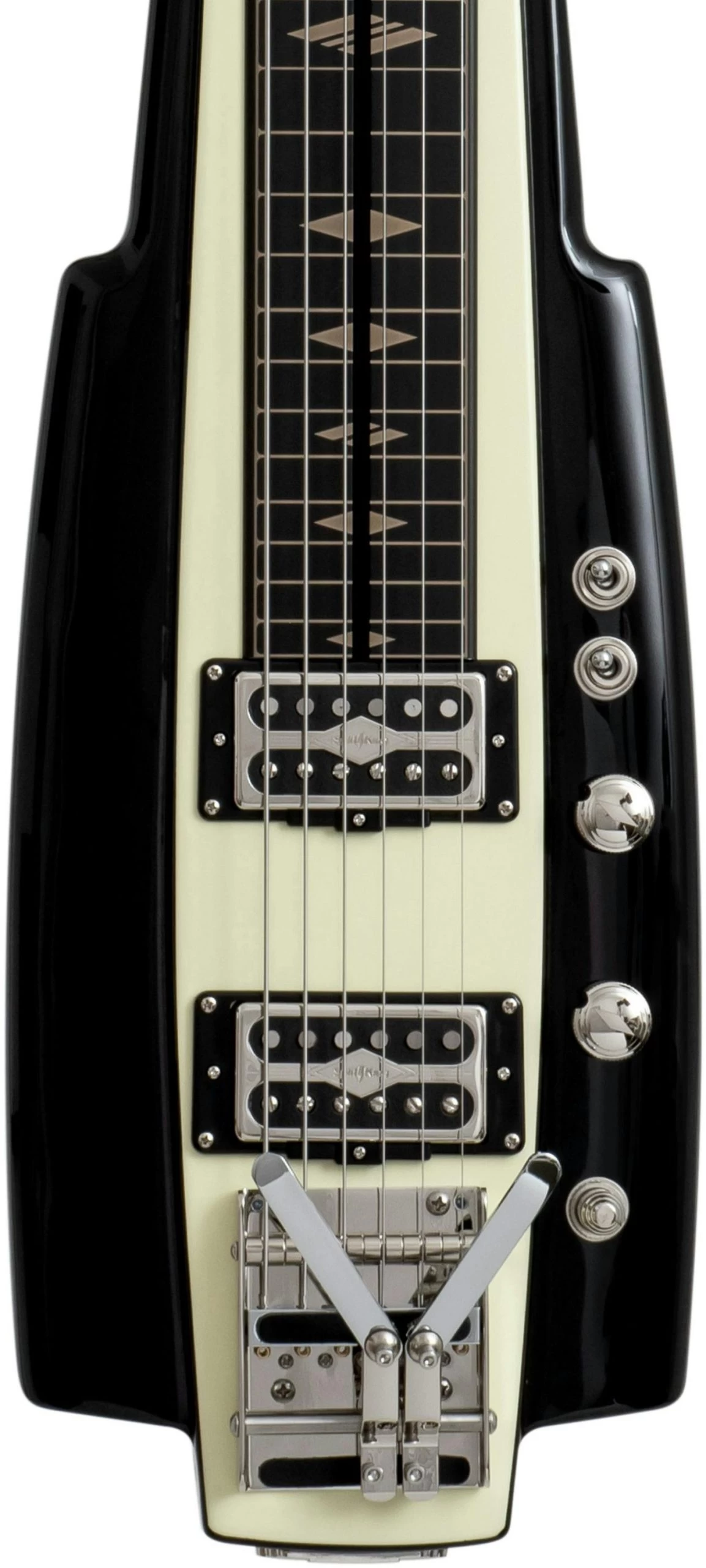 Duesenberg Fairytale Lap Steel Guitar In Ivory And Black 1 Duesenberg Fairytale Lap Steel Guitar In Ivory And Black