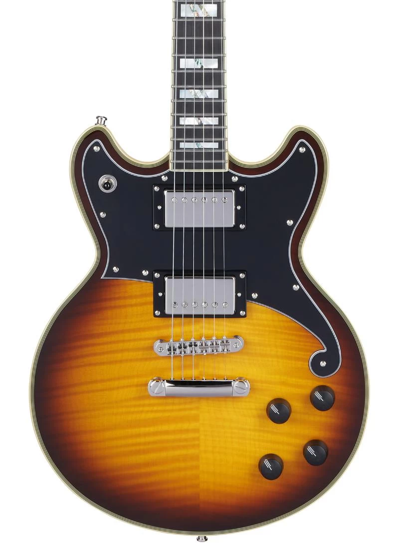 D'Angelico Deluxe Brighton Electric Guitar In Vintage Sunburst 1 D'Angelico Deluxe Brighton Electric Guitar In Vintage Sunburst