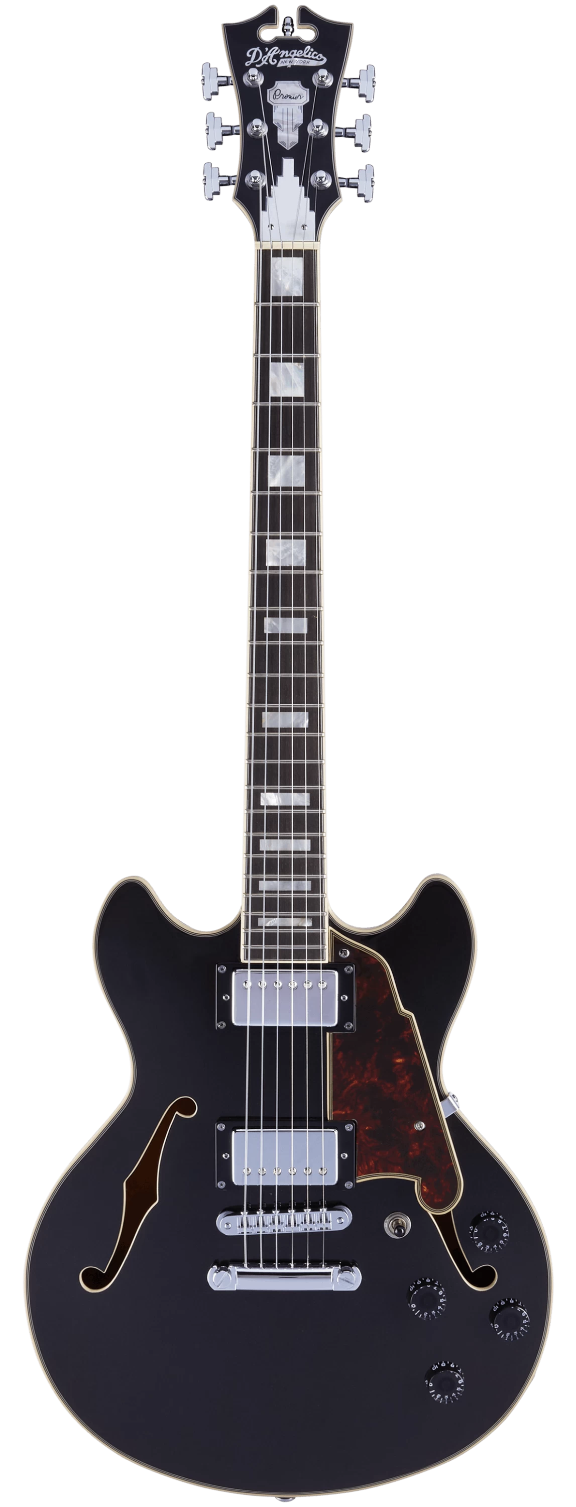 D'Angelico Premier Mini DC Semi-Hollow Electric Guitar In Black Flake 2 D'Angelico Premier Mini DC Semi-Hollow Electric Guitar In Black Flake - Image 2