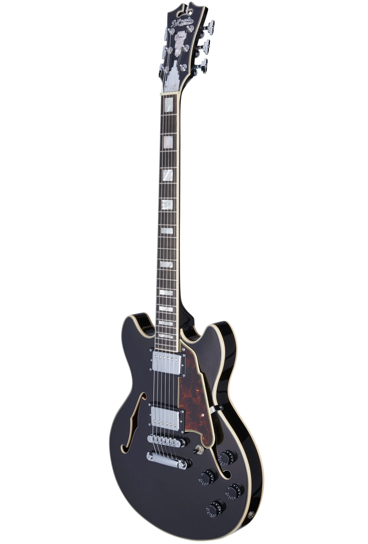 D'Angelico Premier Mini DC Semi-Hollow Electric Guitar In Black Flake 3 D'Angelico Premier Mini DC Semi-Hollow Electric Guitar In Black Flake - Image 3