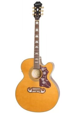 Epiphone J-200 EC Studio Electro Acoustic Guitar In Vintage Natural