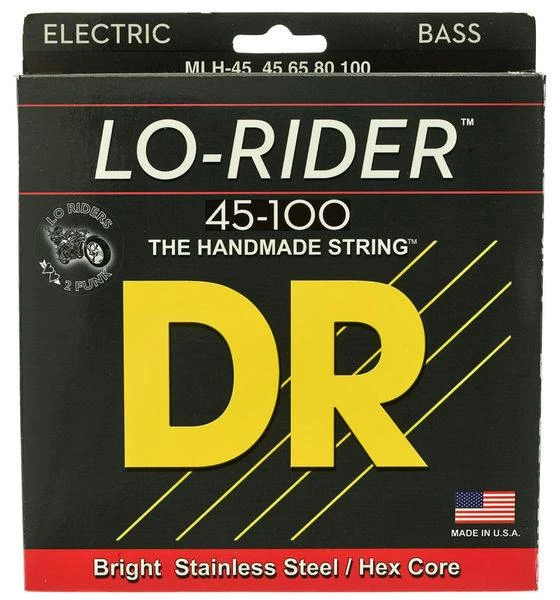 DR Strings Lo-Rider Medium/Light Bass Strings 45-100 1 DR Strings Lo-Rider Medium/Light Bass Strings 45-100