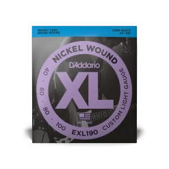 D'Addario EXL190 Nickel Wound Custom Light Bass Strings - 40-100 Long Scale