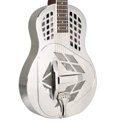 Recording King RM-991-S Bell Brass Body Tricone Squareneck Resonator Guitar In Nickel