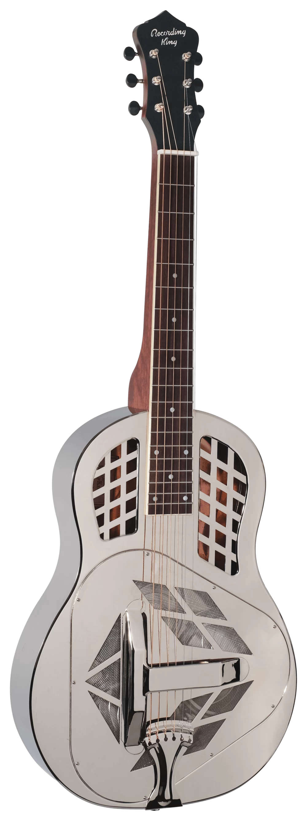 Recording King RM-991-S Bell Brass Body Tricone Squareneck Resonator Guitar In Nickel 2 Recording King RM-991-S Bell Brass Body Tricone Squareneck Resonator Guitar In Nickel - Image 2