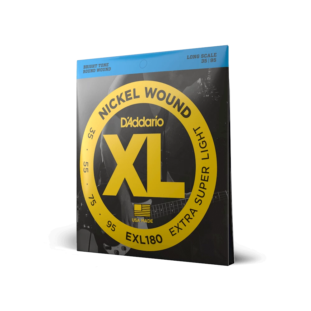 D'Addario EXL180 Nickel Wound Bass Guitar Strings, Extra Super Light, 35-95 , Long Scale 2 D'Addario EXL180 Nickel Wound Bass Guitar Strings, Extra Super Light, 35-95 , Long Scale - Image 2