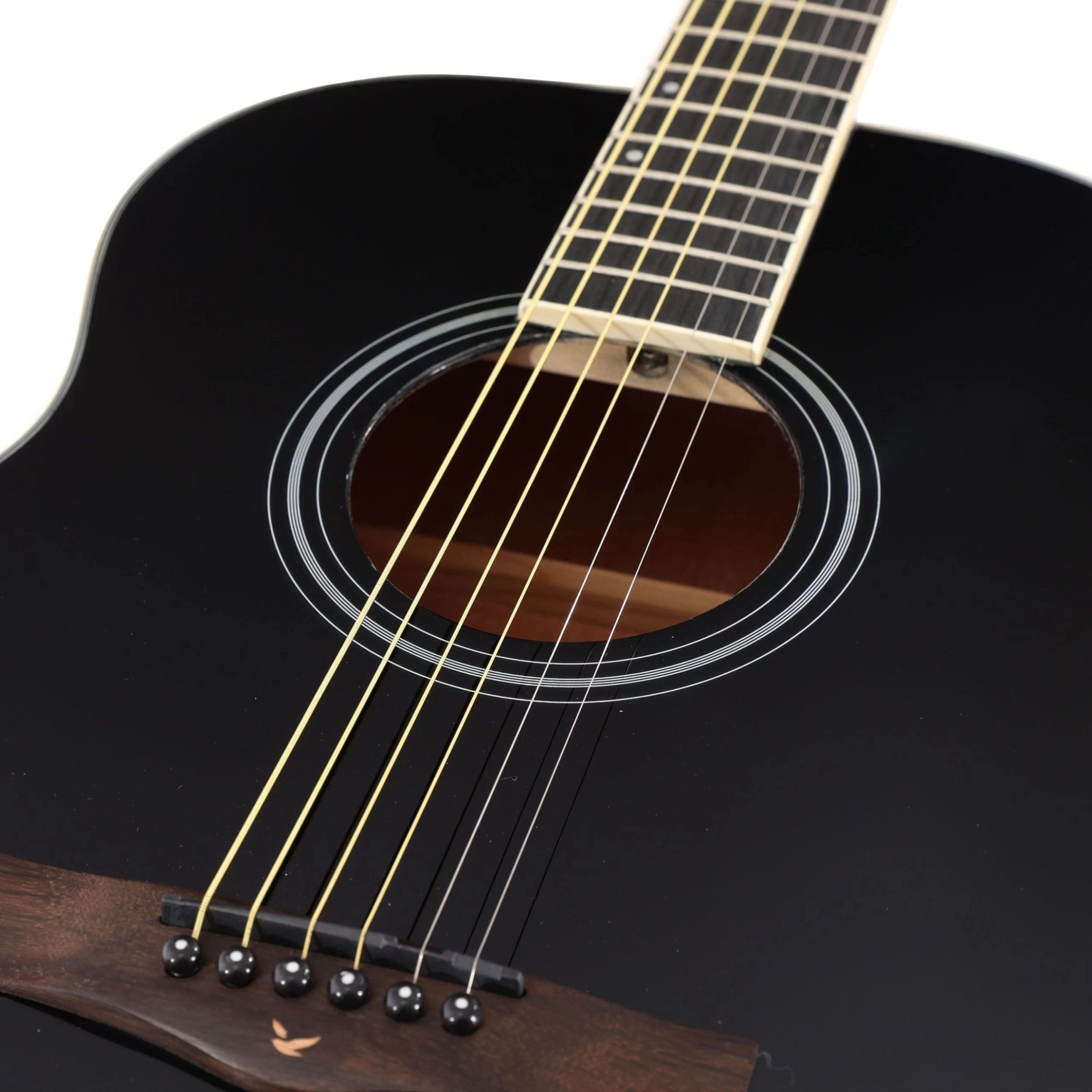 EastCoast J1 Mini-Jumbo Acoustic Guitar In Black 6 EastCoast J1 Mini-Jumbo Acoustic Guitar In Black - Image 6