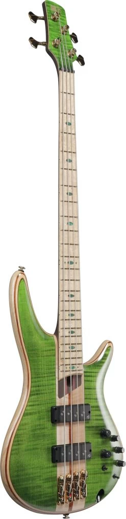 Ibanez SR4FMDX-EGL 4-String Bass Guitar In Emerald Green Low Gloss 13 Ibanez SR4FMDX-EGL 4-String Bass Guitar In Emerald Green Low Gloss -Professional Guitar Store 484479 Ibanez SR4FMDX EGL Angle