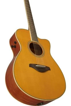 Yamaha FSC-TA TransAcoustic Cutaway Electro Acoustic Guitar In Vintage Tint 9 Yamaha FSC-TA TransAcoustic Cutaway Electro Acoustic Guitar In Vintage Tint -Professional Guitar Store 496231 Yamaha FSC TA TransAcoustic Vintage Tint Body Angle