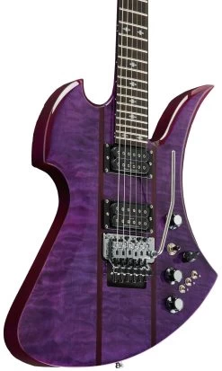 BC Rich Legacy Series Mockingbird ST Electric Guitar With Floyd Rose In Transparent Purple -Professional Guitar Store 514840 BC Rich Legacy Mockingbird ST Floyd Rose Purple Angle