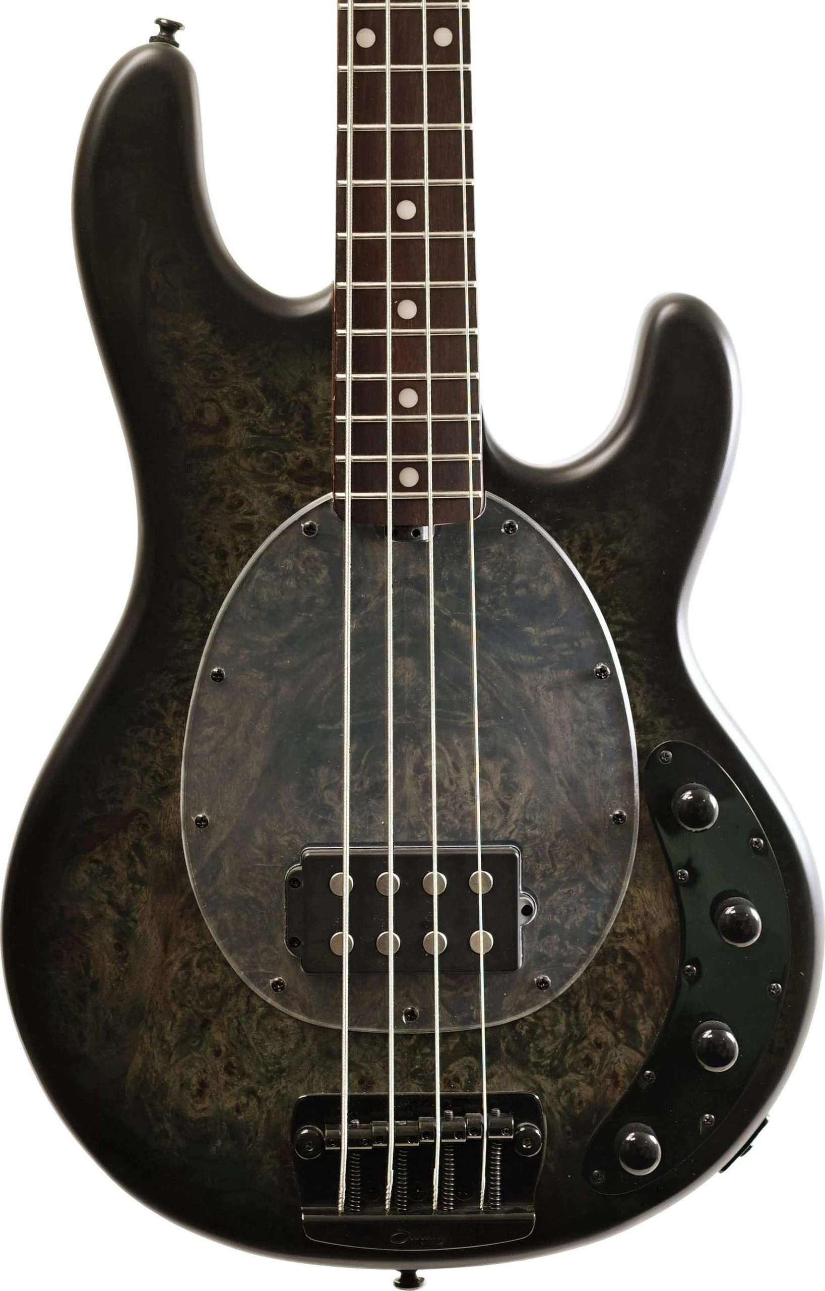 Sterling By Music Man RAY34 Bass In Poplar Burl Top Trans Black Satin 1 Sterling By Music Man RAY34 Bass In Poplar Burl Top Trans Black Satin