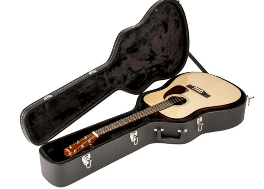 Fender Flat-Top Dreadnought Acoustic Guitar Case, Black 1 Fender Flat-Top Dreadnought Acoustic Guitar Case, Black