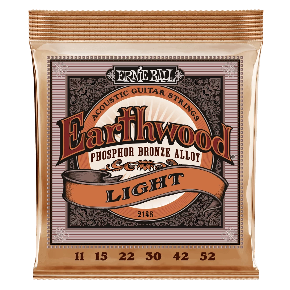 Ernie Ball Earthwood Phosphor Bronze Light 11-52 Acoustic Guitar Strings - 3 Pack 1 Ernie Ball Earthwood Phosphor Bronze Light 11-52 Acoustic Guitar Strings - 3 Pack