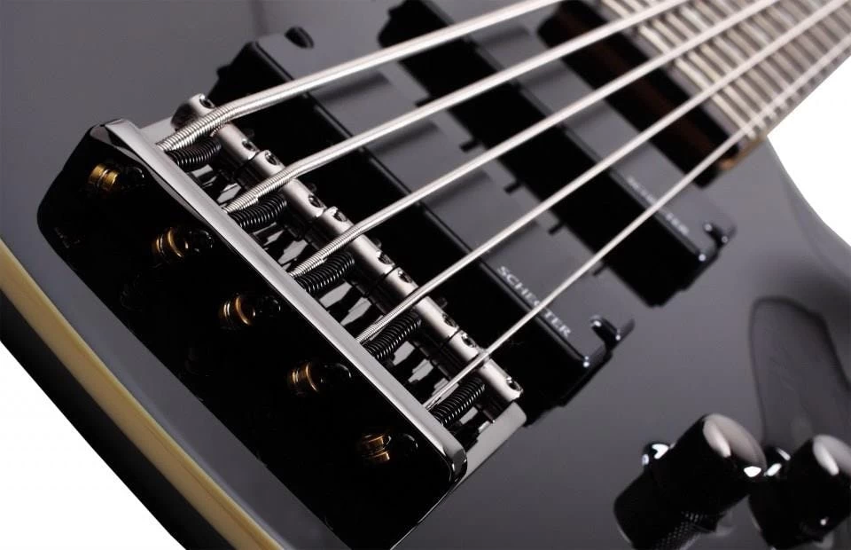 Schecter Omen-5 Bass Guitar In Gloss Black 3 Schecter Omen-5 Bass Guitar In Gloss Black - Image 3