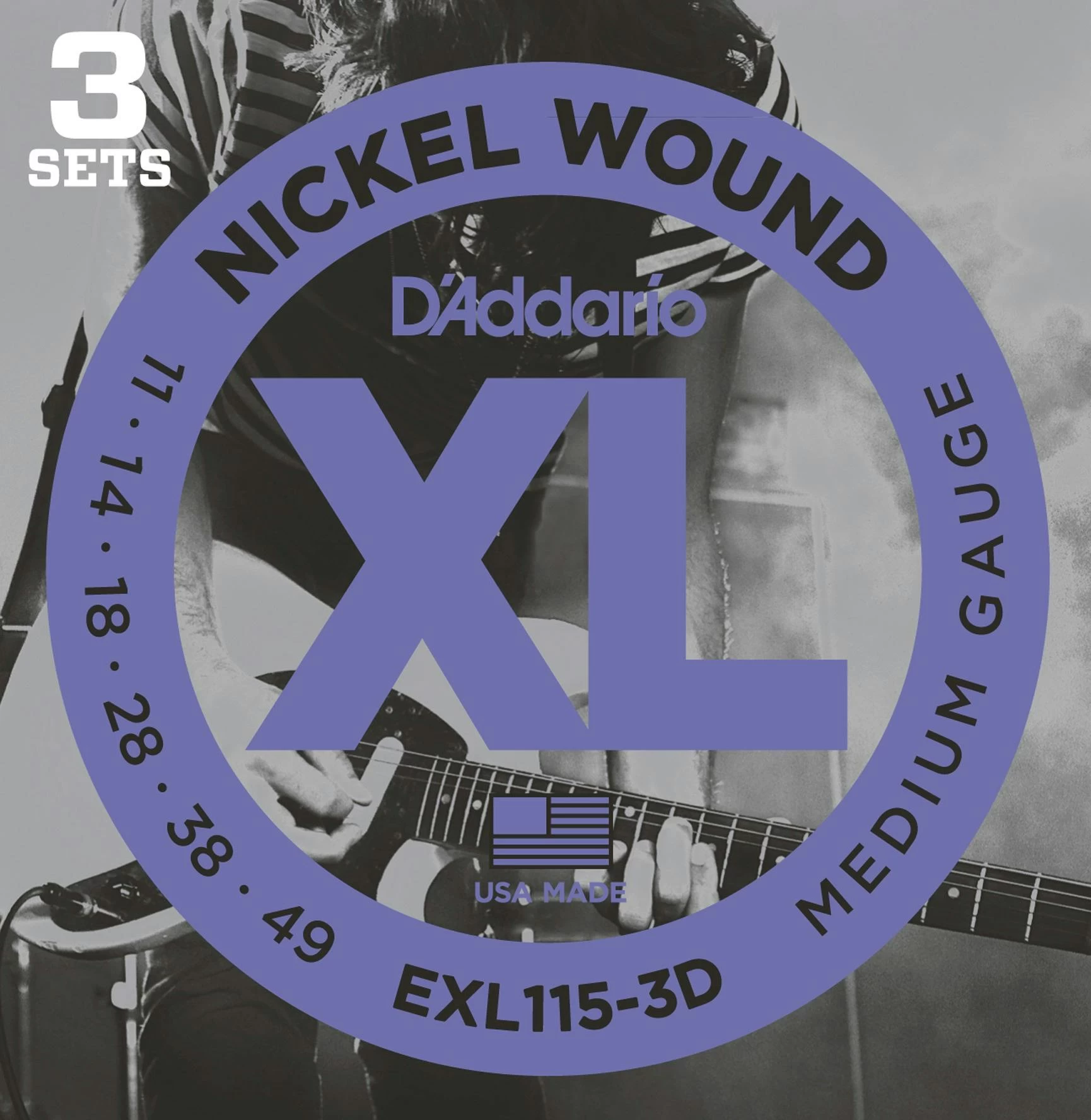 D'Addario XL 11-49 3 Pack Blues/Jazz Rock Set 1 D'Addario XL 11-49 3 Pack Blues/Jazz Rock Set