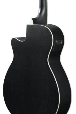 Ibanez AEG7MH-WK Electro Acoustic Guitar In Withered Black 16 Ibanez AEG7MH-WK Electro Acoustic Guitar In Withered Black -Professional Guitar Store AEG7MH WK Ibanez AEG7MH WK Electro Acoustic Guitar Withered Black Body Angle Back